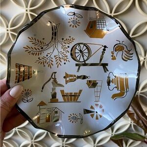 Vintage Fred Press Plate with Gold Accents